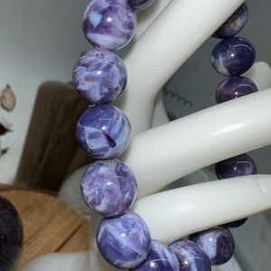 Incredible 11MM Lavender Moon Quartz Natural Crystal Bracelet